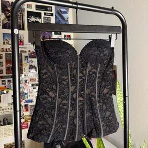 Amber Sky Black Lace Corset Top Young Contemporary